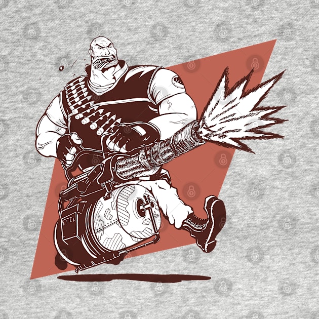 Heavy Weapons Guy (Red Team) by Huegh